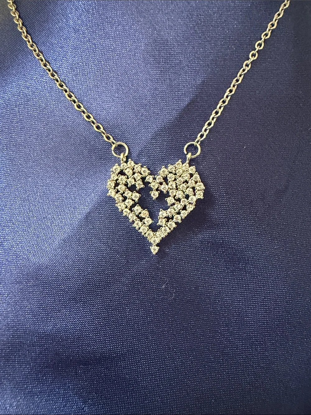 Gold Heart Cluster Pendant Necklace - Women Jewelry